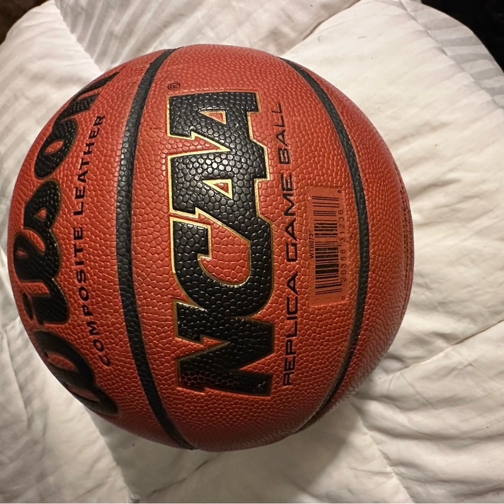 Wilson NCAA Composite Leather Basketball - Orange and Black